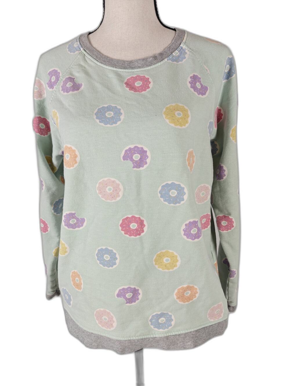 Women’s Monica + Andy Lounge Donut Print Sweatshirt Mint Green Size M